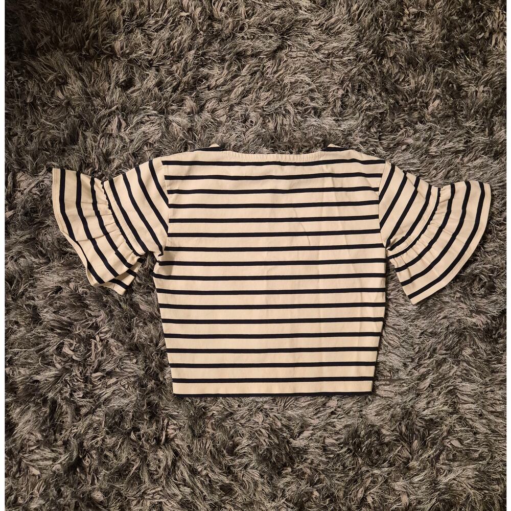 J.Crew Ruffle Sleeve Striped Top - Picture 5 of 6